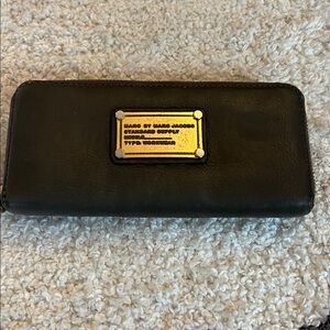 Marc my Marc Jacobs Gray  Leather Wallet with Gold Plate